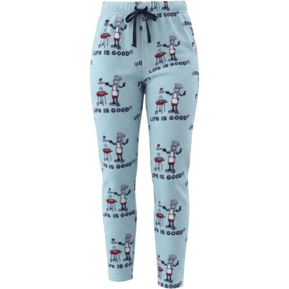 Life is Good men's fleece lounge pants BBQ Jake graphic print loungewear Sz M
